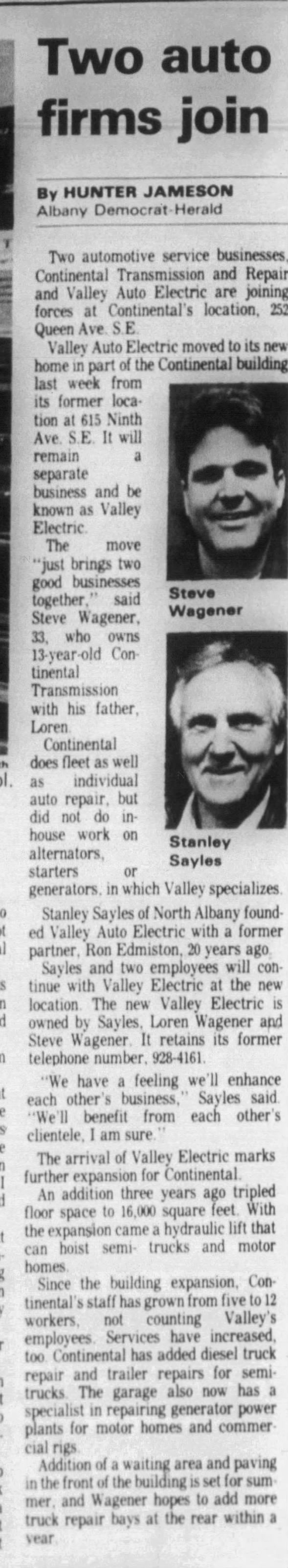Clipping from Albany Democrat-Herald